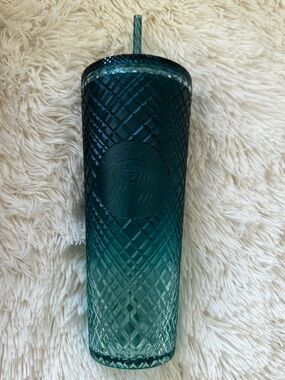 Starbucks Subzero Jade Green Ombre Jeweled Venti 24oz Cold Cup Tumbler Reusable